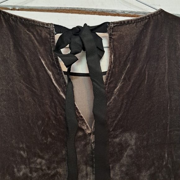 Madewell Velvet Bow-back Tee Dress Dark Metal Grey Size Small - Picture 5 of 8